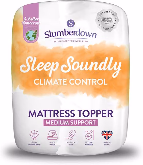 Slumberdown Sleep Soundly Climate Control Mattress Topper - White / Single