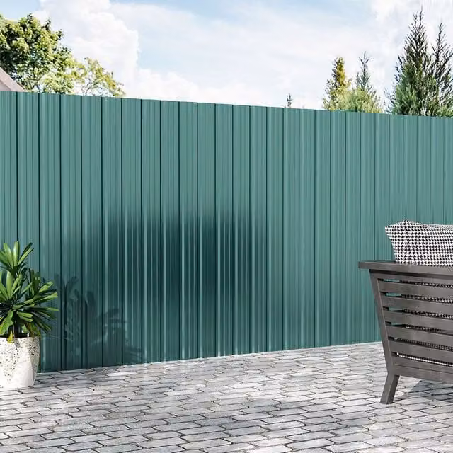 Breeins Green Steel Corrugated Metal Panel Set