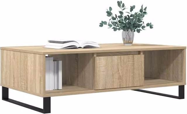 Berkfield Home Sonoma Oak Decorative Coffee Table in Light Brown, W/D/H: 104 x 60 x 35 cm – 1