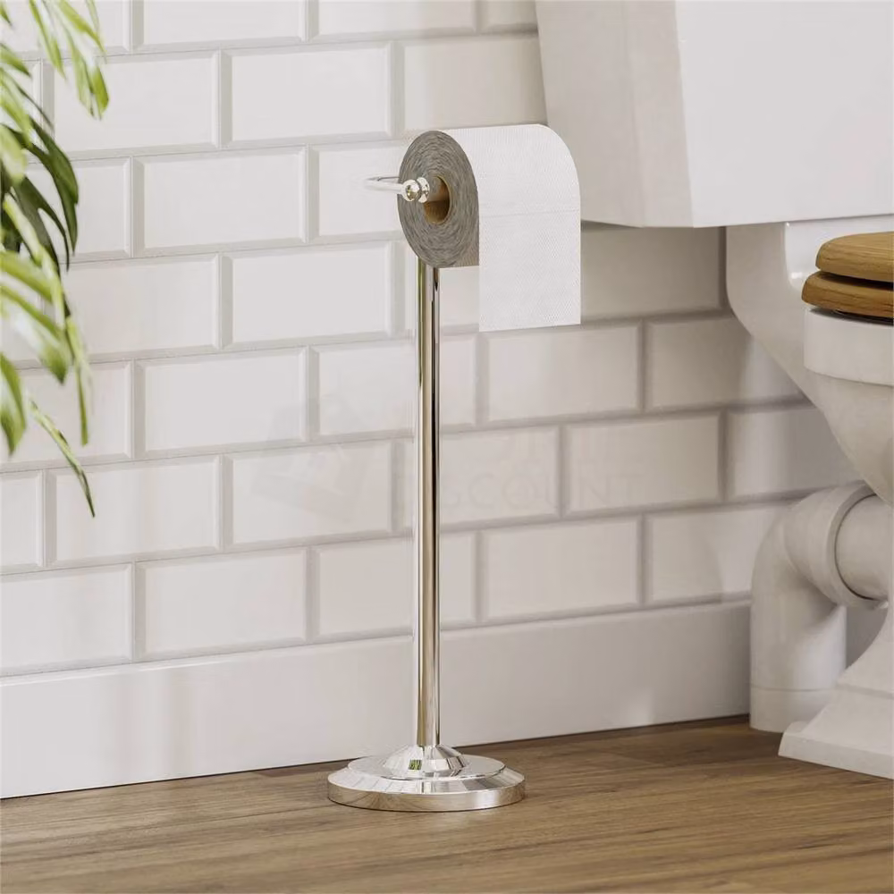 SPETLEK Freestanding Stainless Steel Toilet Paper Roll Holder in Silver Chrome – 2