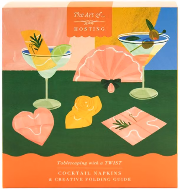 Portico Designs Ltd Art of Hosting Cocktail Napkins and Creative Folding Guide in Multicolour