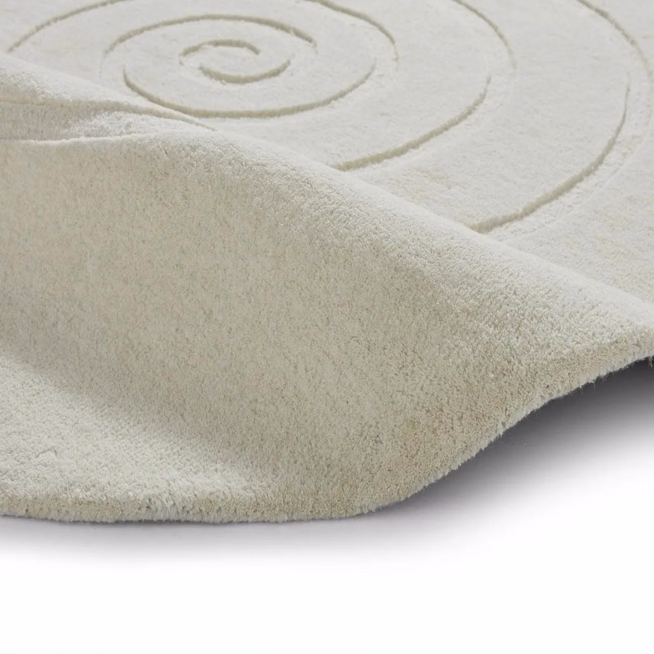 The Rug Shop UK Beige Geometric Round Wool Rug, Diameter: 180 cm – 2