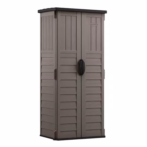 Rowlinsons Mannington Resin Storage Cabinet in Stone Grey, W83 x D65 x H183 cm – 2