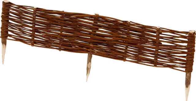 Primrose Pack of 2 Woven Willow Garden Border Edging Hurdle Pieces, Brown