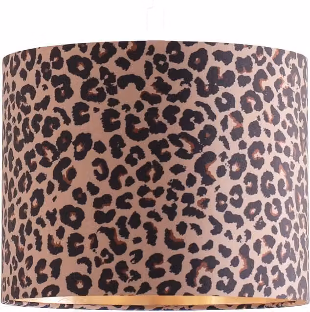 Oasis Small Leopard Print Metallic Inner Ceiling Drum Lamp Shade in Gold, Yellow and Brown