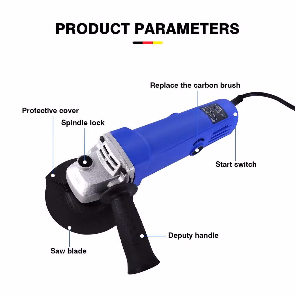 NESTLUNE Heavy Duty 3500W Electric Angle Grinder 115mm Corded, Blue – 2