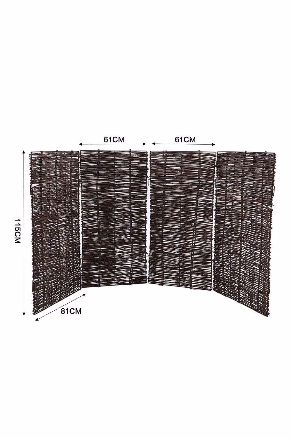 H&O Direct Woven Wicker Trash Can Privacy Fence in Brown, Large, W/D/H: 115.0 x 61.0 cm – 2