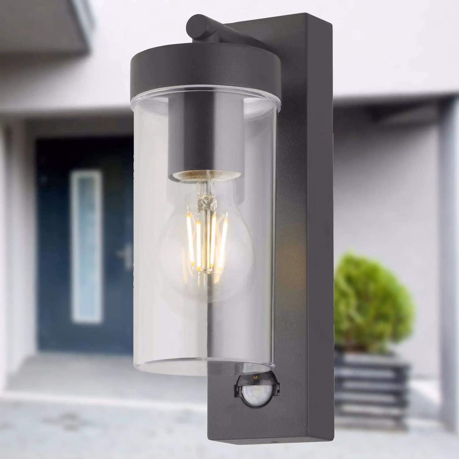 First Choice Lighting Hadron Set of 2 Black Motion Sensor Outdoor LED Wall Lights – 4