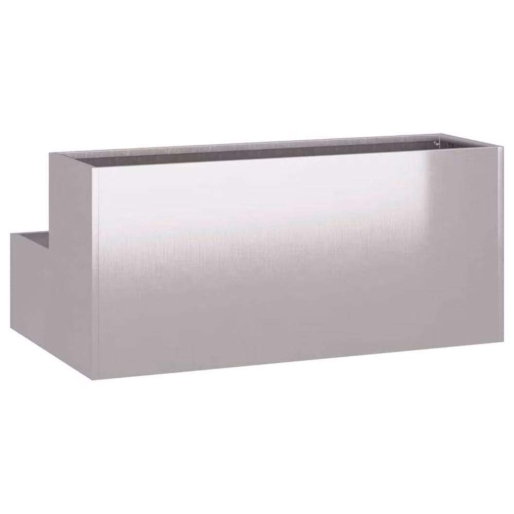 Berkfield Home 2-Tier Stainless Steel Garden Planter in Silver, W: 100 cm, D: 60 cm, H: 45 cm – 3