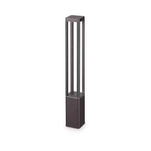 Netlighting Tifone LED Outdoor Tall Bollard in Anthracite Black with Warm White 3000K Light and IP65 Rating