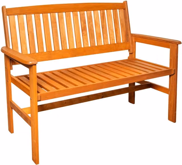 Samuel Alexander Classic Hardwood 2-Seater Garden Patio Bench in Brown
