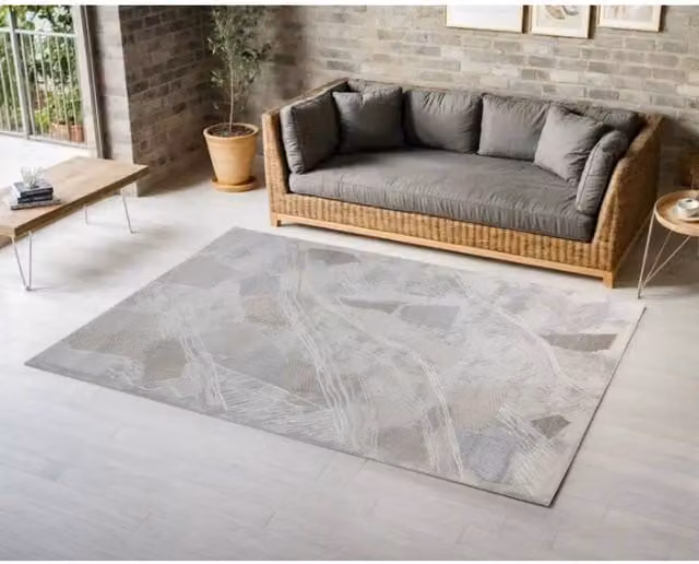 Stratus Interiors Deco Large Living Room Rug in Grey, Modern Rectangular Plush Carpet, W: 290 cm, D: 200 cm – 1