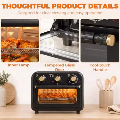 HOMCOM 12 L Black Convection Air Fryer Oven – 7
