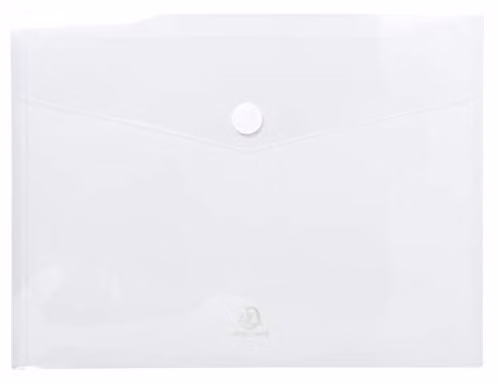 Exacompta Pack of 5 Transparent A4 Polypropylene Pocket Envelopes with Hook and Loop Closure – 1