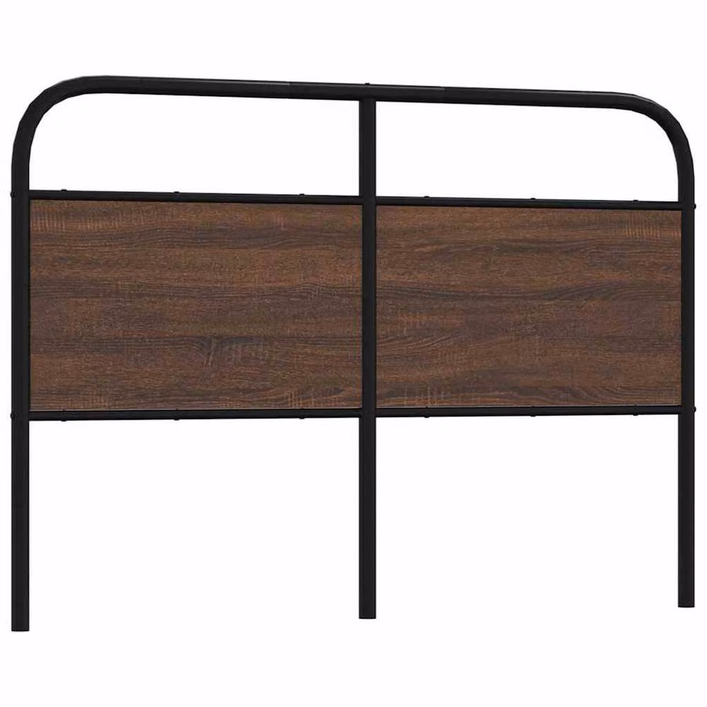 Berkfield Home Classic Headboard in Brown Oak with Steel and Engineered Wood, Width: 120 cm – 2