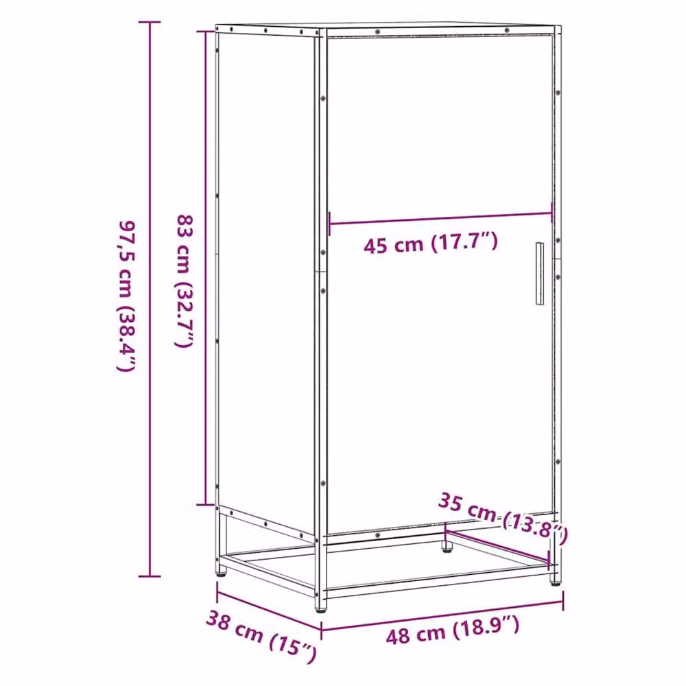 Berkfield Home Smoked Oak Shoe Rack in Brown, W/D/H: 48 x 38 x 97.5 cm – 5