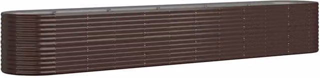 Berkfield Home Garden Powder-coated Steel Raised Bed in Brown, W/D/H: 440 x 80 x 68 cm – 1