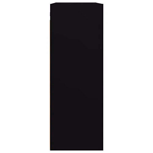 vidaXL Black Wall-Mounted Hanging Cabinet with Doors and Open Shelf, W/D/H: 69.5 x 32.5 x 90 cm – 4