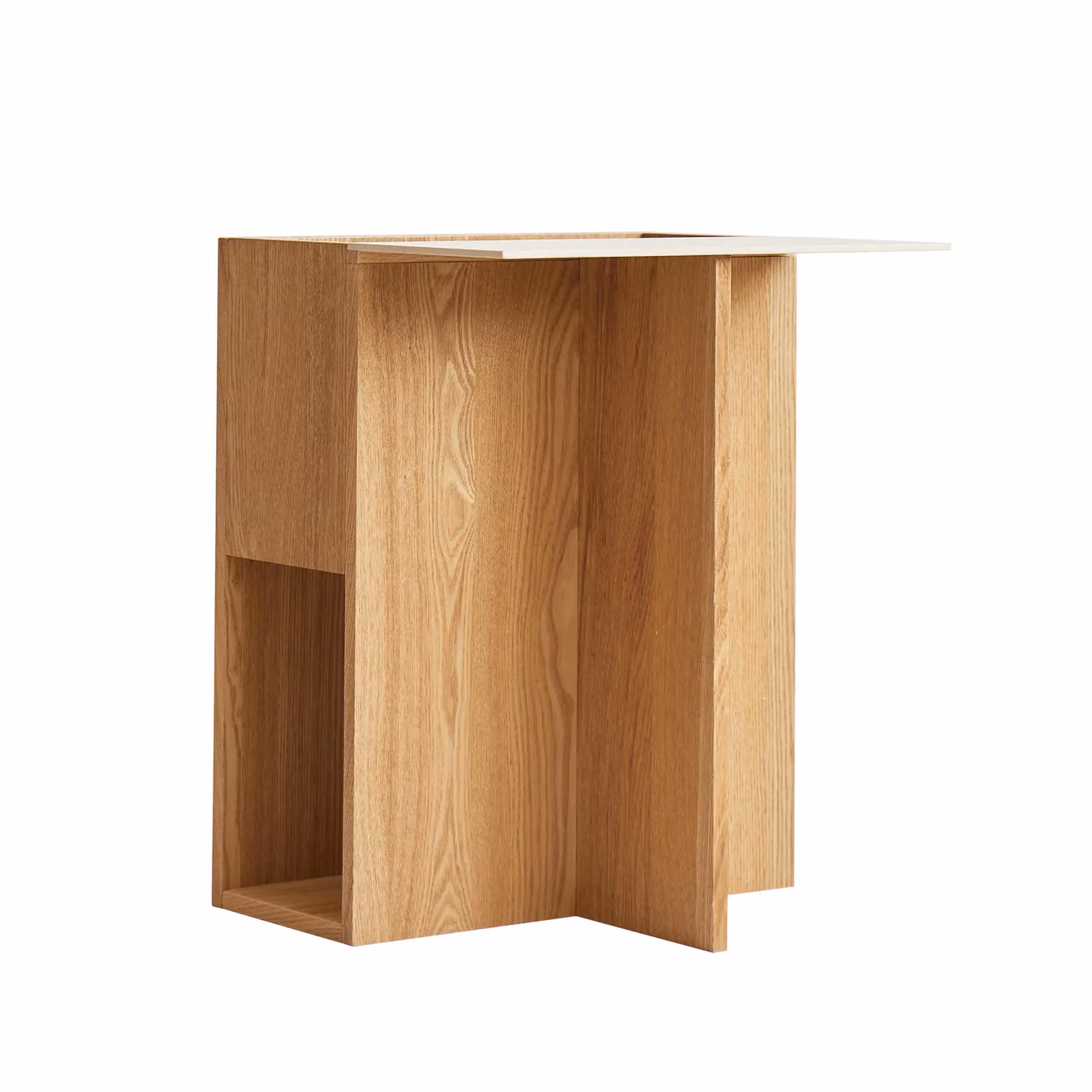Nordlys White Lacquered Pine Wooden Side Table with Storage Tray – 5