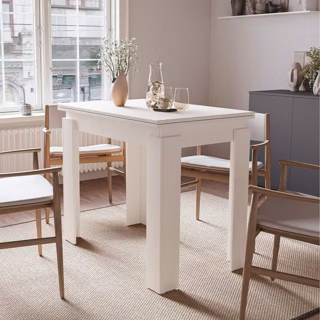 Shefa Line Family Extendable Rectangular Dining Table in White