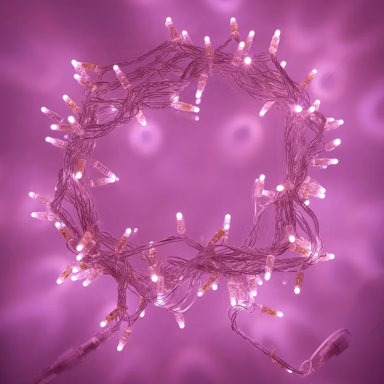 Lights4fun Core Connect Pink Connectable Fairy Lights with Transparent Cable and Timer