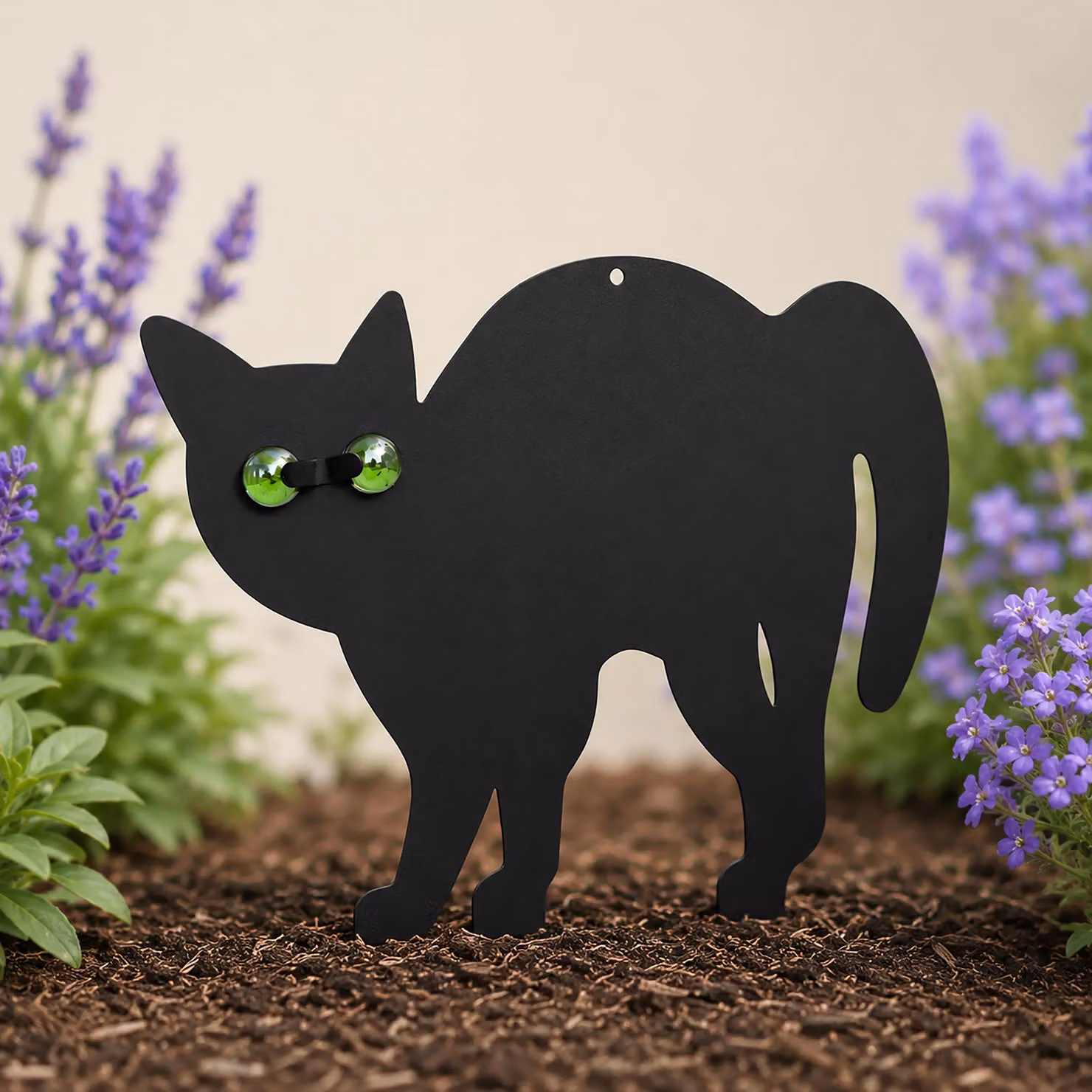 Marco Paul Set of 3 Black Cat Garden Bird Scarers with Reflective Eyes – 7