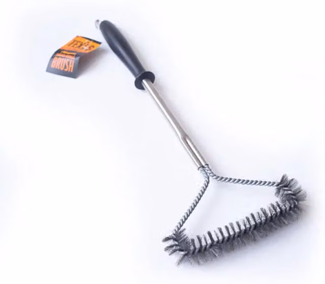 Texas Club Black Stainless Steel Grill Grate Cleaning Brush for Gas and Charcoal Grills