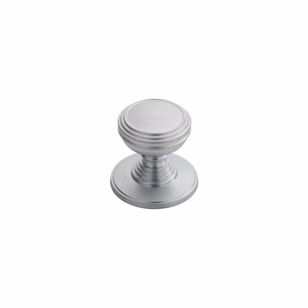 Loops 4x Ringed Tiered Cupboard Door Knobs in Satin Chrome, 30mm Diameter – 2