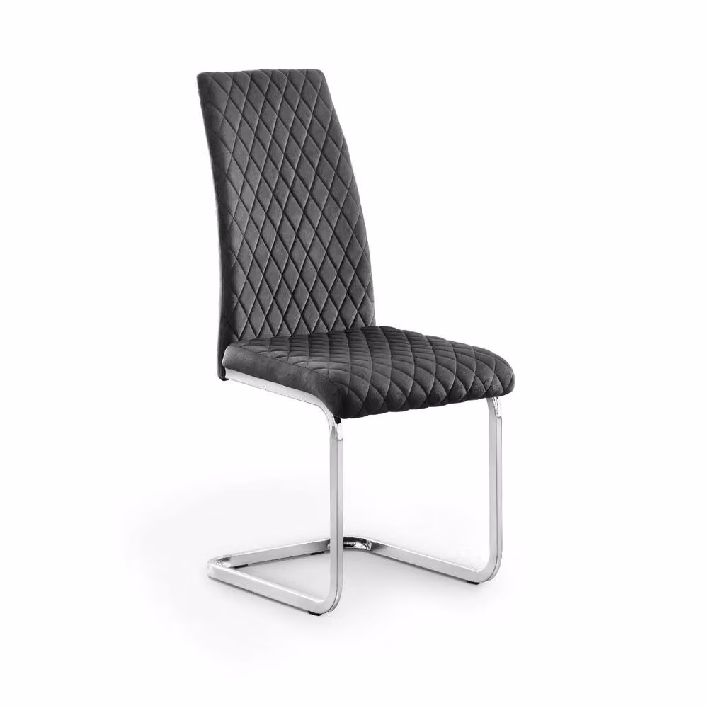 Cheshire Montero Elegant Velvet Cantilever Dining Chairs in Grey - Set of 4 – 2