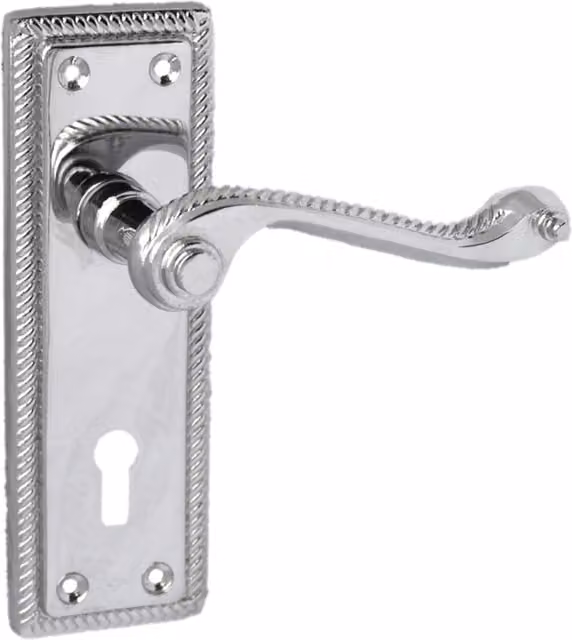 Betley Butterfly Door Handles in Chrome and Silver