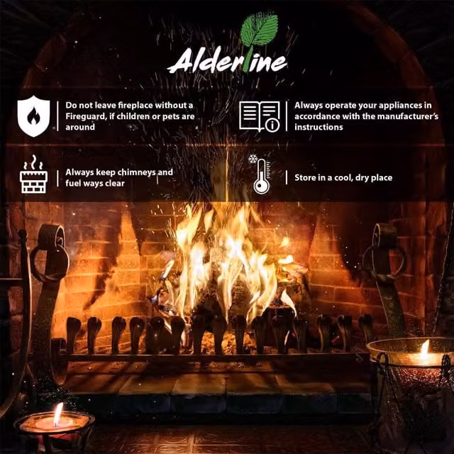 Royal Fire Alderline Kiln Dried Alder Firewood, 7kg Bag, Natural Brown