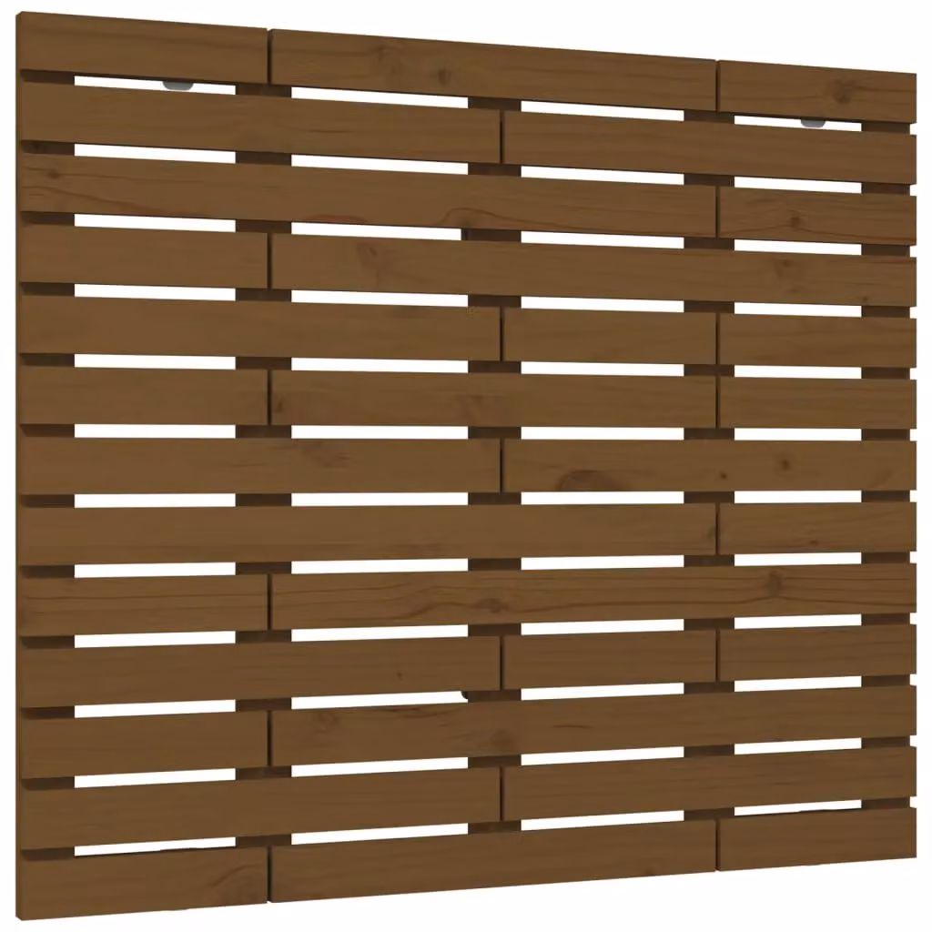 Berkfield Home Rustic Solid Wood Pine Wall Headboard, Honey Brown, W: 126 cm, D: 3 cm, H: 91.5 cm – 2