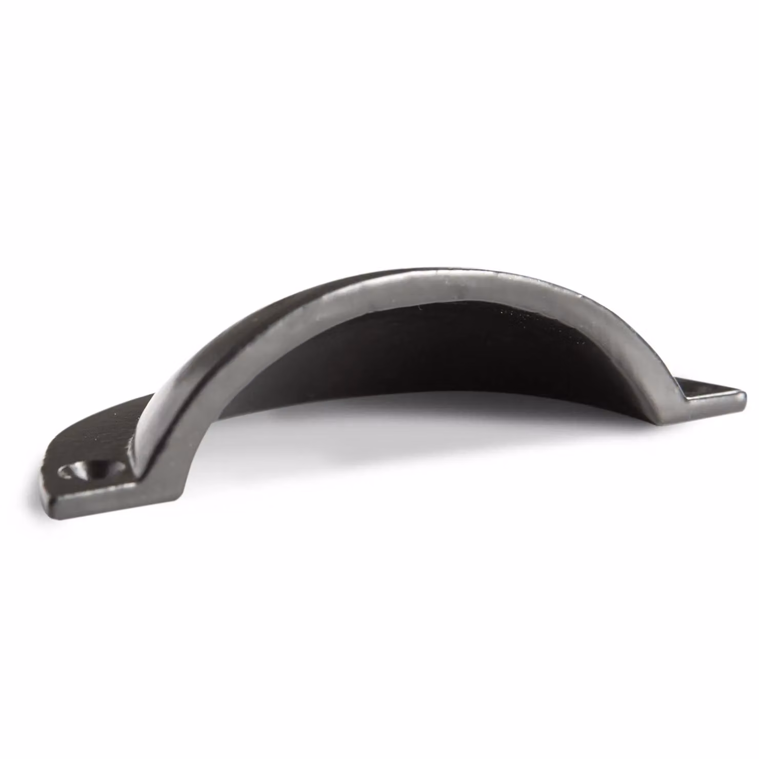 Hammer and Tongs Curved Cabinet Drawer Pull, Matt Black Iron, Pack of 6, W: 9.5 cm, H: 4.6 cm – 3