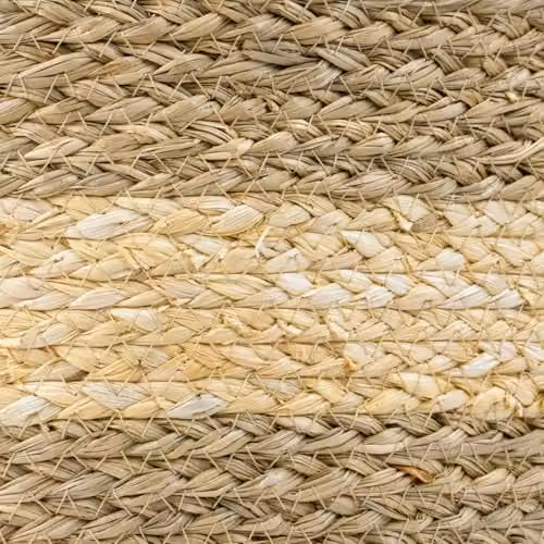 JVL Palma Natural Round Storage Basket in Sand, Woven Natural Fibre Organizer – 3