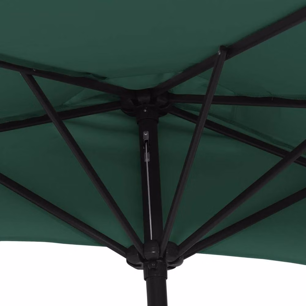 Berkfield Home Green Half Balcony Parasol with Aluminium Pole, W: 270 cm, D: 144 cm – 3