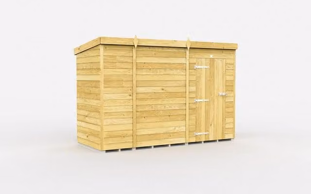 Buttercup Farm Brown Pent Shed with Single Door and No Windows, L276 x W118 x H201 cm