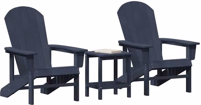 Berkfield Home Modern 3 Piece Garden Lounge Set in Navy Blue HDPE