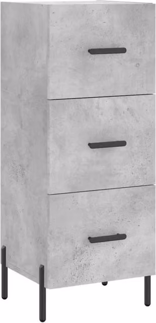 Berkfield Home Modern Sideboard in Concrete Grey, W/D/H: 34.5 x 34.0 x 90.0 cm