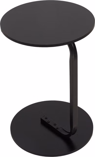 Livingandhome Modern C Shaped Space Saving Side Table in Black
