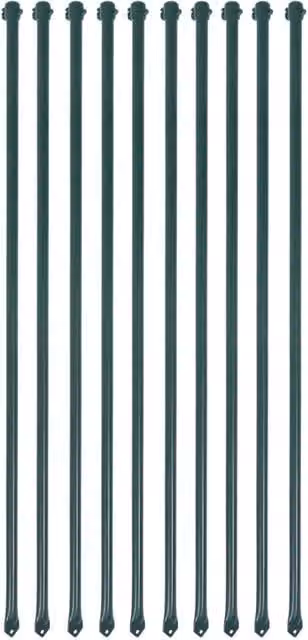 Berkfield Metal Garden Plant Support Posts, Green, 10 Pack, Height: 1 m