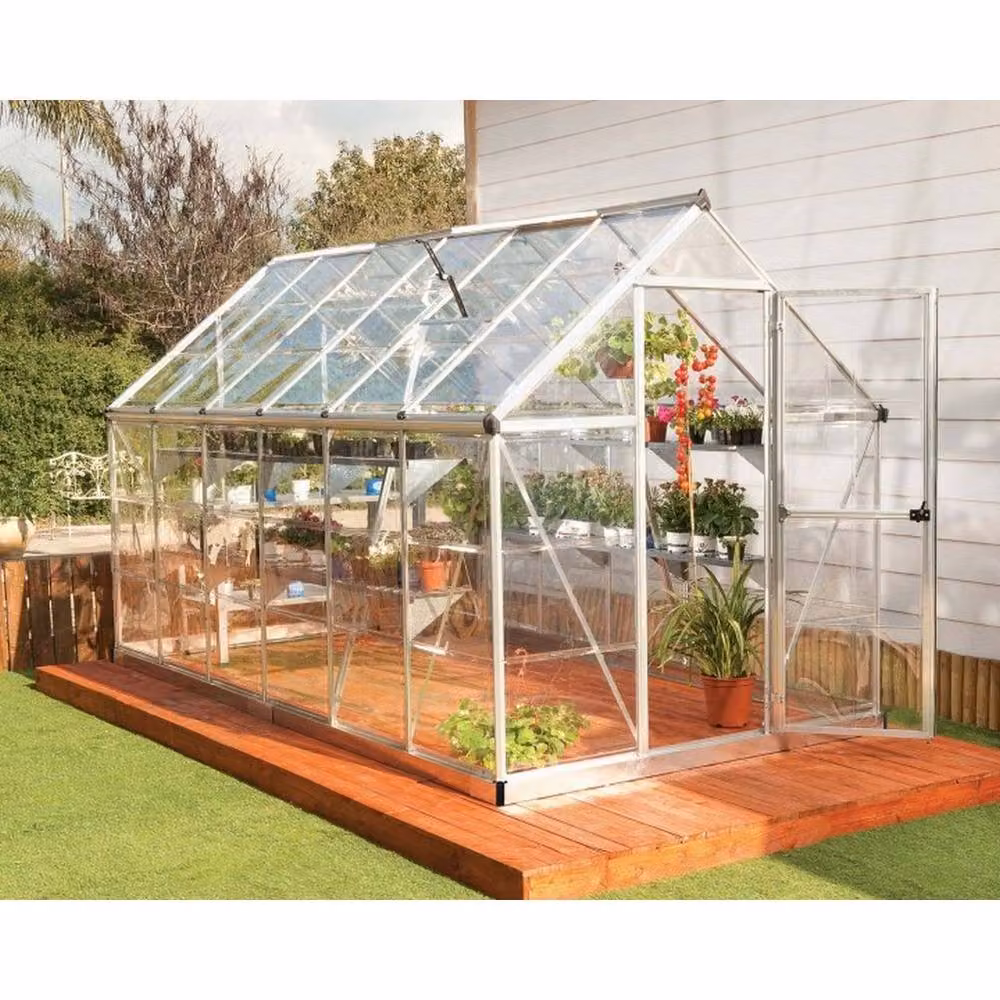 Palram Harmony 6 x 12 Polycarbonate Greenhouse in Silver, W185 x D370 x H208 cm – 2