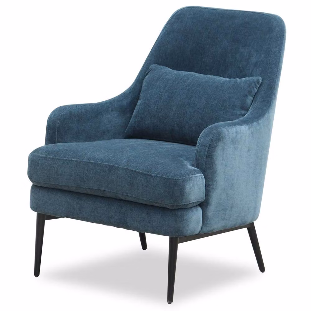Wyld Haus Camden Blue Velvet Wingback Accent Armchair – 2