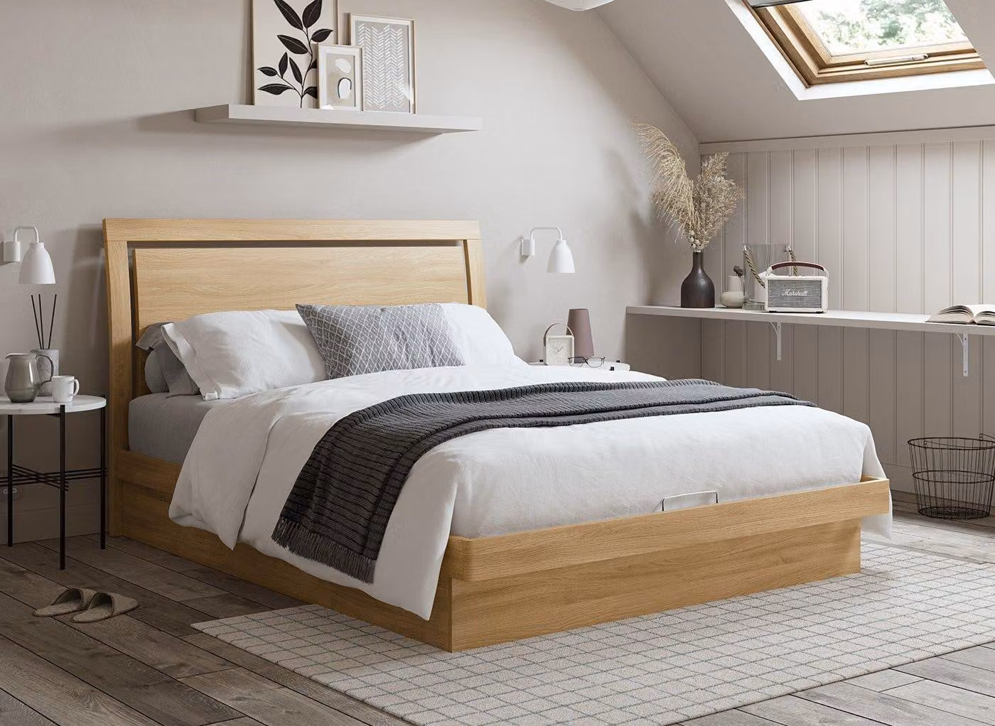 Dreams Isabella Solid Wood Ottoman Bed Frame in Walnut or Oak Brown