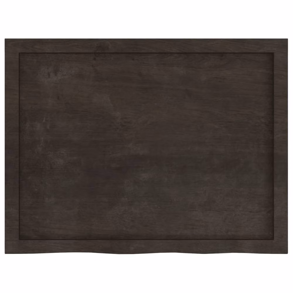 Berkfield Home Table Top Dark Grey Treated Solid Wood Oak W: 80 cm, D: 60 cm – 3