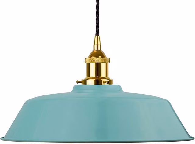 SE Home Chancery Pendant Light in Duck Egg Blue, Gold and Black