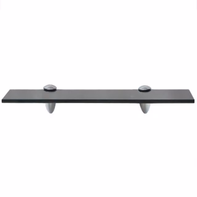 Berkfield Home Black Glass Floating Shelf W: 40 cm, D: 10 cm