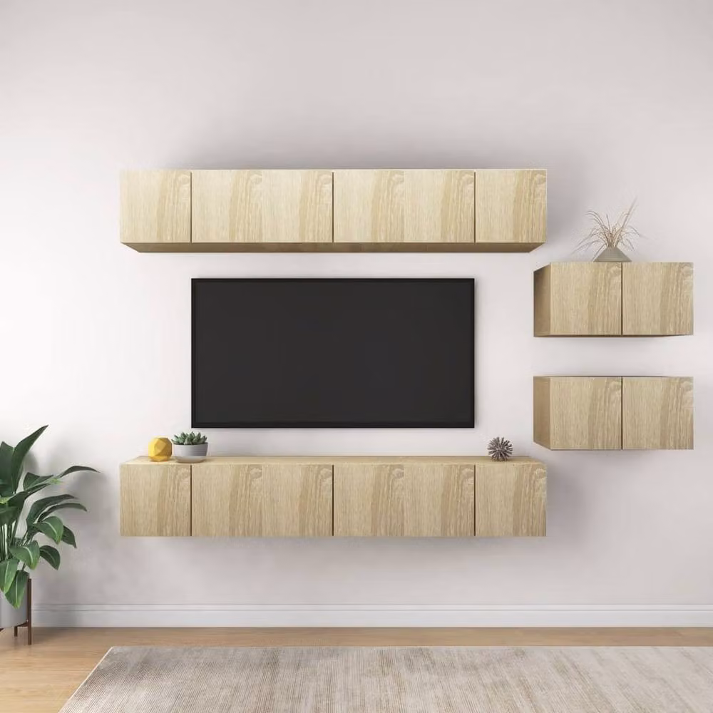 Berkfield Home Sonoma Oak TV Cabinet in Light Tan Beige, W/D/H: 60 x 30 x 30 cm – 1