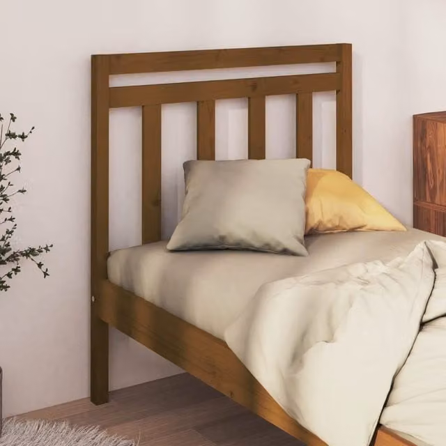 Berkfield Home Rustic Solid Wood Pine Bed Headboard, Honey Brown, W: 106 cm, D: 4 cm, H: 100 cm