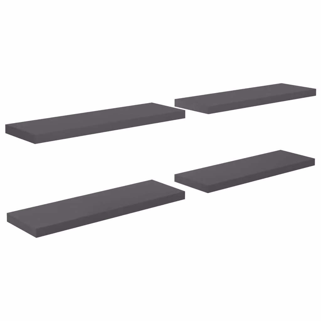 Berkfield Home Set of 4 High Gloss Grey Floating Wall Shelves, W/D/H: 80 x 23.5 x 4 cm – 2