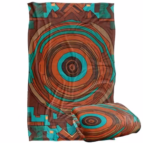 JQ Licensing James Piazza Aztec Pattern Silky Touch Super Soft Fleece Throw Blanket, Multicolour, W/D/H: 91 x 147 cm